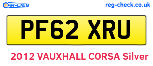 PF62XRU are the vehicle registration plates.