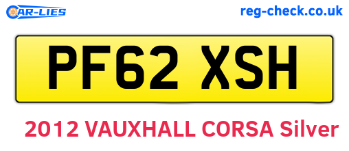 PF62XSH are the vehicle registration plates.