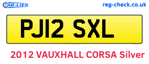 PJ12SXL are the vehicle registration plates.