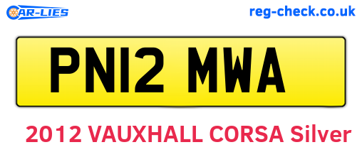 PN12MWA are the vehicle registration plates.