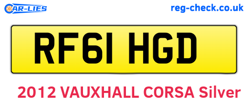 RF61HGD are the vehicle registration plates.
