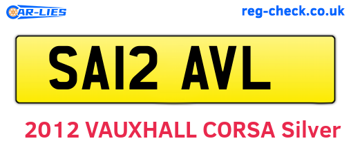 SA12AVL are the vehicle registration plates.