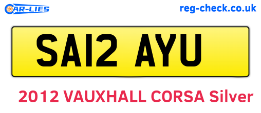 SA12AYU are the vehicle registration plates.