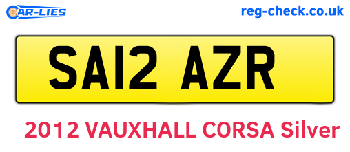 SA12AZR are the vehicle registration plates.