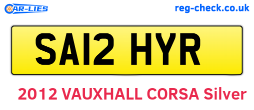 SA12HYR are the vehicle registration plates.