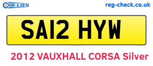SA12HYW are the vehicle registration plates.