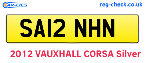 SA12NHN are the vehicle registration plates.