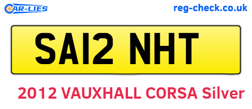 SA12NHT are the vehicle registration plates.