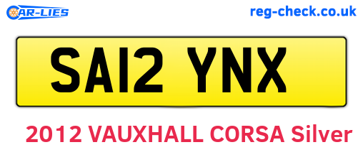 SA12YNX are the vehicle registration plates.