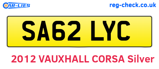 SA62LYC are the vehicle registration plates.
