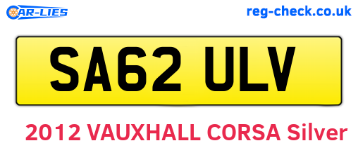 SA62ULV are the vehicle registration plates.