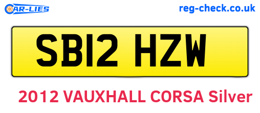 SB12HZW are the vehicle registration plates.