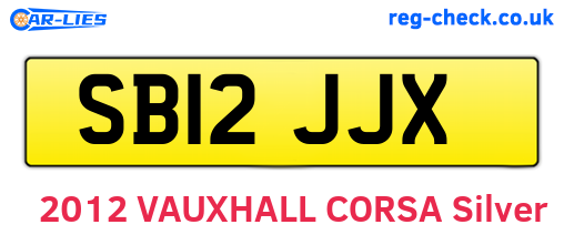 SB12JJX are the vehicle registration plates.