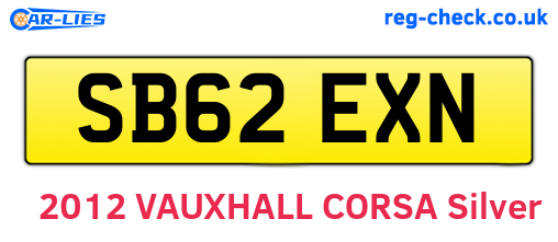 SB62EXN are the vehicle registration plates.