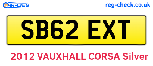 SB62EXT are the vehicle registration plates.