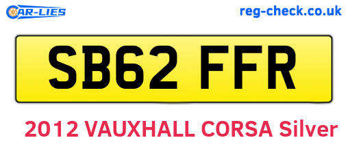 SB62FFR are the vehicle registration plates.