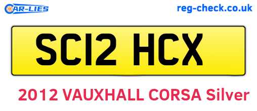 SC12HCX are the vehicle registration plates.