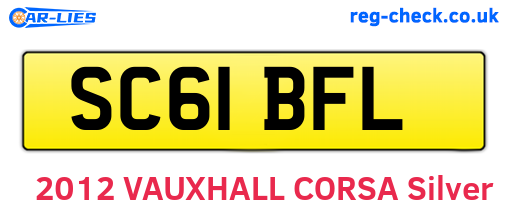 SC61BFL are the vehicle registration plates.