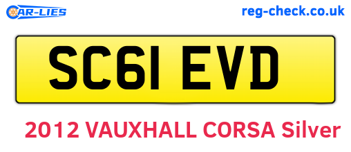 SC61EVD are the vehicle registration plates.