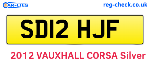 SD12HJF are the vehicle registration plates.