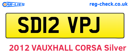 SD12VPJ are the vehicle registration plates.