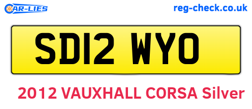 SD12WYO are the vehicle registration plates.