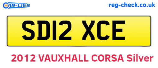 SD12XCE are the vehicle registration plates.