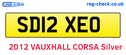 SD12XEO are the vehicle registration plates.