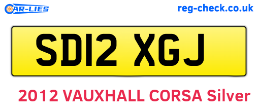 SD12XGJ are the vehicle registration plates.