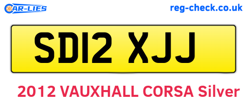 SD12XJJ are the vehicle registration plates.