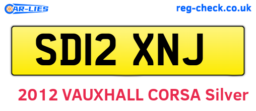 SD12XNJ are the vehicle registration plates.