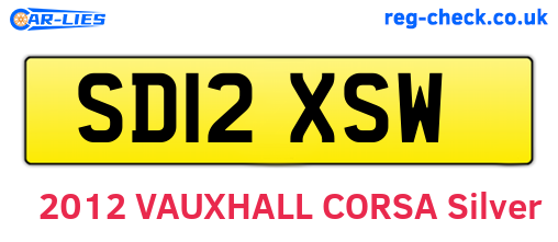 SD12XSW are the vehicle registration plates.