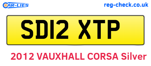 SD12XTP are the vehicle registration plates.