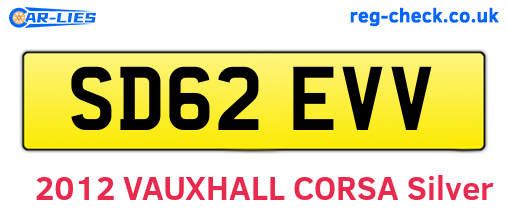SD62EVV are the vehicle registration plates.