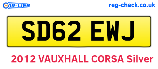 SD62EWJ are the vehicle registration plates.