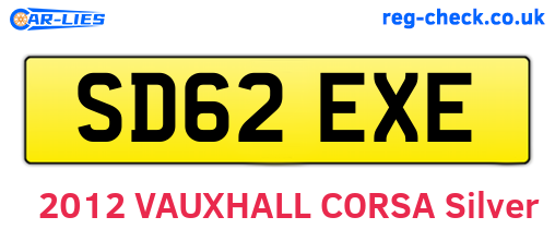 SD62EXE are the vehicle registration plates.