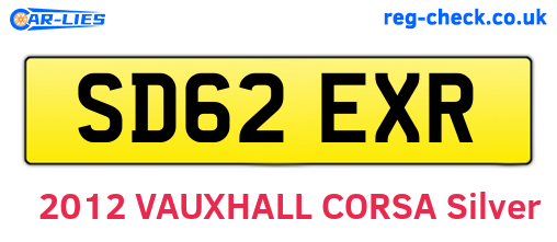 SD62EXR are the vehicle registration plates.