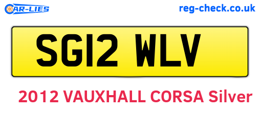 SG12WLV are the vehicle registration plates.