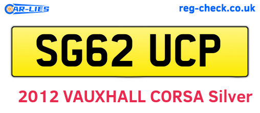 SG62UCP are the vehicle registration plates.