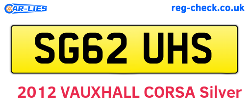 SG62UHS are the vehicle registration plates.