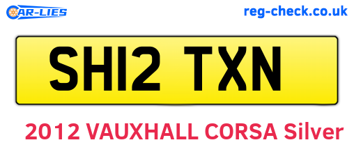 SH12TXN are the vehicle registration plates.