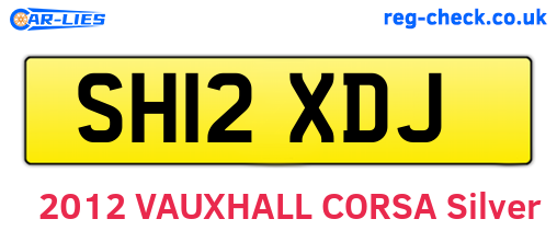 SH12XDJ are the vehicle registration plates.