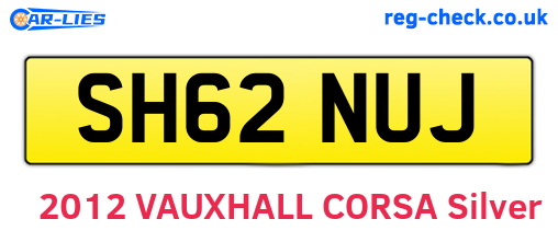 SH62NUJ are the vehicle registration plates.