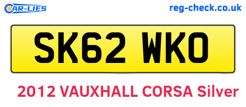 SK62WKO are the vehicle registration plates.