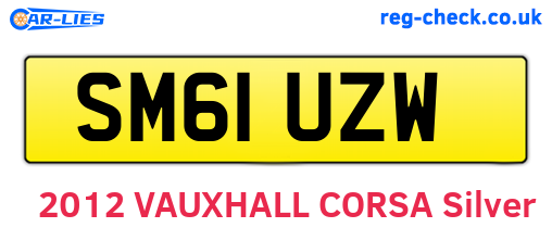 SM61UZW are the vehicle registration plates.