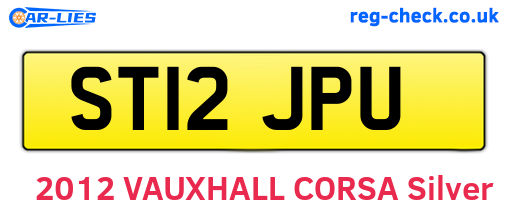 ST12JPU are the vehicle registration plates.
