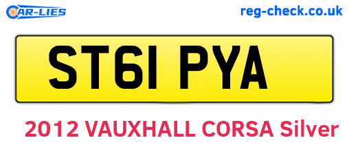 ST61PYA are the vehicle registration plates.