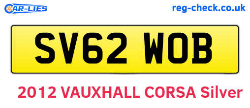 SV62WOB are the vehicle registration plates.