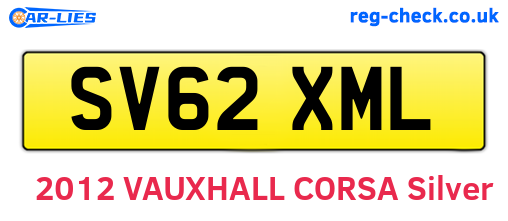 SV62XML are the vehicle registration plates.