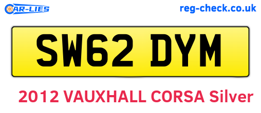 SW62DYM are the vehicle registration plates.
